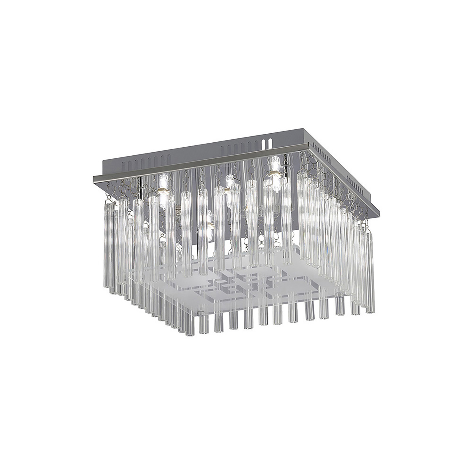 IL31320  Capella Glass Square  Flush Ceiling 6 Light